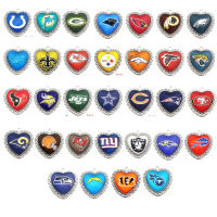 Wholesale Mixs 32pcsLot Heart Glass Sports Football Teams Dangle Hanging Charms Fit Necklace Bracelet DIY Jewelry Making