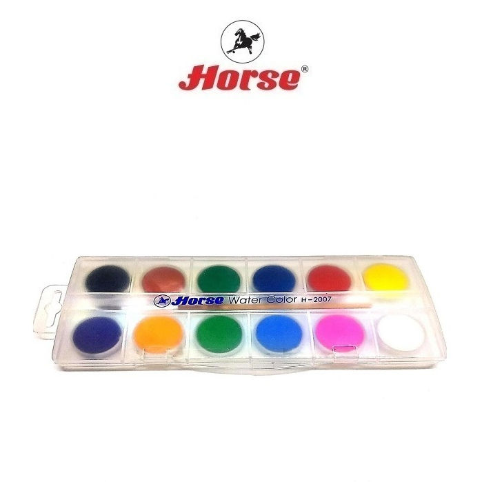 horse-ตราม้า-สีน้ำแบบชนิดก้อน-กล่องพลาสติก-ชุด-12-สี-h-2007-ตราม้า-จำนวน-1-กล่อง