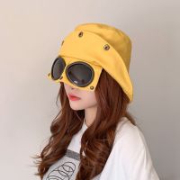 Aviator Glasses Fisherman Hat Bucket Hat Spring and Autumn Bucket Hat with Sunglasses Hip-hop Goggles Men and Women 2023