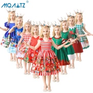 Đầm hóa trang công chúa MQATZ in họa tiết ông già Noel cho bé gái