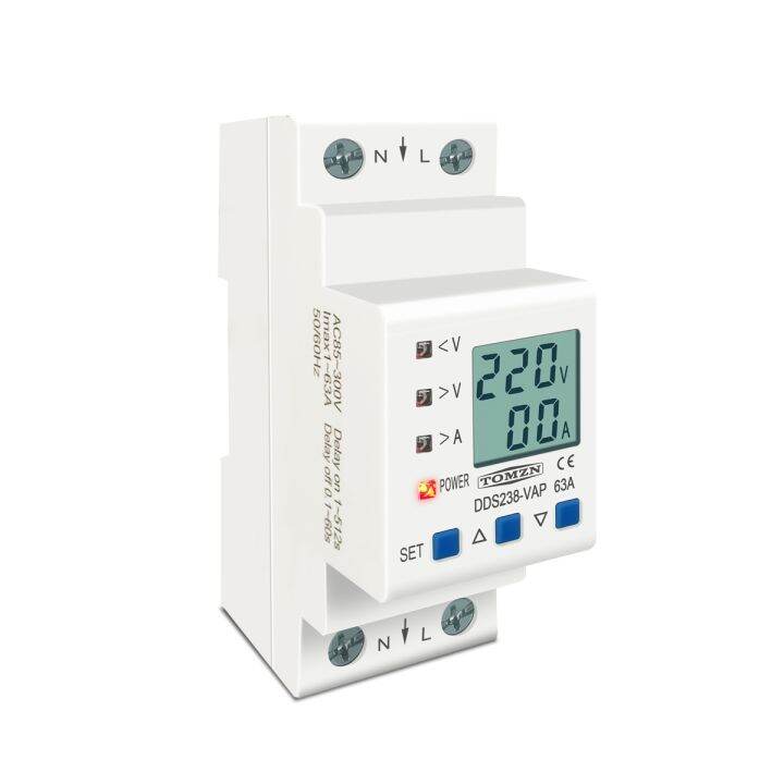 lz-dispositivo-protetor-ajust-vel-sobre-e-sob-a-tens-o-prote-o-atual-do-limite-volt-metro-kwh-63a-80a-110v-230v