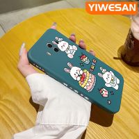 YIWESAN เคสสำหรับ Huawei Mate 10 Pro,เคสดีไซน์ใหม่บางสวยงามการ์ตูนกระต่ายน่ารักเคสป้องกันขอบสี่เหลี่ยมกรอบนุ่มเคสปลอกซิลิโคนกันกระแทก