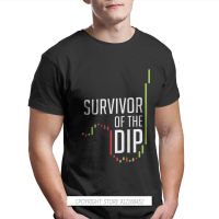 Survive The Dip Crew Neck Men Tshirt Bitcoin Cryptocurrency Miners Meme Fabric Original T Shirt ManS Tops Fashion Plus Size