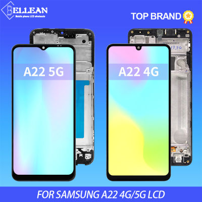 5G สำหรับ Samsung Galaxy A22 LCD A226 Touch Screen Digitizer สำหรับ Samsung A22 4G จอแสดงผล A225 assemblybly พร้อมกรอบจัดส่งฟรี
