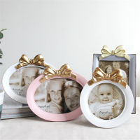 Creative Desktop Photo Frame For Bedroom Table 4-6 inch Butterfly-tied Photo Frame Home Decoration Picture Frame Round