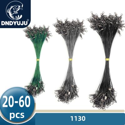 DNDYUJU สายจูงเบ็ดตกปลาเรืองแสงเหล็กป้องกันการกัด20-60X,สายตัวนำตกปลาพร้อมอุปกรณ์เสริมการตกปลาหมุนสายจูงหลัก