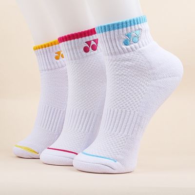 ℗ ถุงเท้ากีฬา ถุงเท้าYonex Thick Towel Bottom Badminton Socks Mens Outdoor Running Sweating Odor-proof Y Sports Socks Womens Mid-barrel