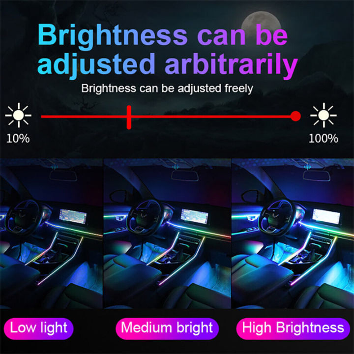 18-in-1สีเต็มลำแสงรถไฟโดยรอบ-rgb-64สีสากล-led-ภายในซ่อนแถบอะคริลิซิมโฟนีบรรยากาศโคมไฟ