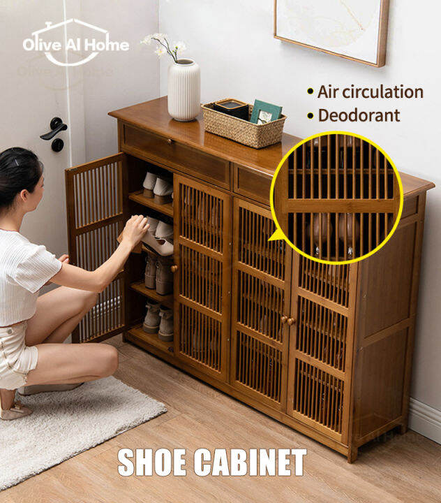 Bamboo Shoe Dustproof Shoe Rack Porch Lockers Lazada