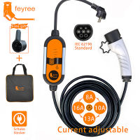 Feyree แบบพกพา EV Charger Type2สาย5M 16A 32A Wallbox 3.5KW 7KW 11KW พร้อม Schuko/CEE ปลั๊กไฟฟ้ารถฟรีของขวัญ