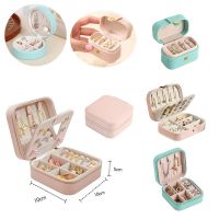 Portable Jewelry Storage Box Mini Travel Storage Organizer Jewelry Leather Boxes Earring Necklace Ring Jewelry Organizer Display