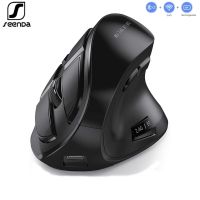 ZZOOI SeenDa Bluetooth Wireless Vertical Mouse Rechargeable Optical Mice for Multi-Purpose 2.4G Mouse for Apple Mac WindowsComputers Gaming Mice