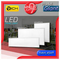 RICH โคมไฟเพดาน LED PANEL รุ่น GIANT มีขนาด 48W ขนาด 60x60 cm. / 48W ขนาด 30x120cm. / 84W ขนาด 60x120cm. น้ำหนักเบา ติดตั้งง่าย ติดตั้งแบบฝังฝ้าบนเพดาน ให้สีแสงขาว