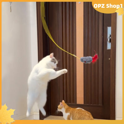 ของเล่นแมวเมาส์จำลองแบบประตูแบบแขวนหดได้อุปกรณ์เมาส์เชือกรอยขีดข่วนสำหรับสัตว์เลี้ยงแมวในบ้าน