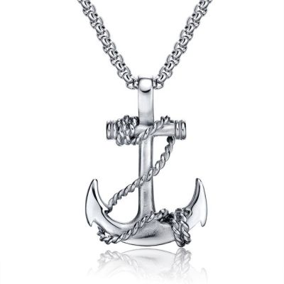 JDY6H Simple Classic Fashion Pirate Anchor Sailor Cross Pendant Men And Women Couple Necklace Punk Rock Hip Hop Jewelry Glamour Gif