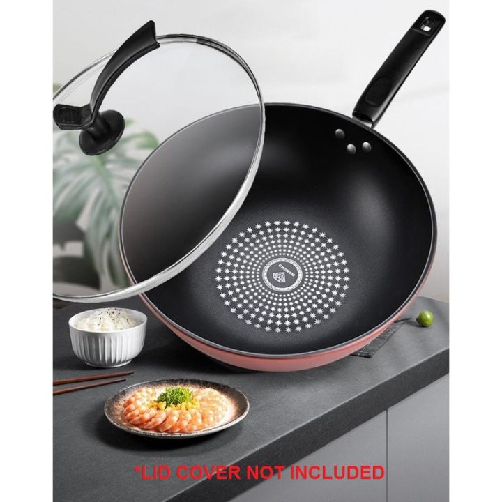 28cm 30cm 32cm Non-stick Diamond Wok Pan Kitchen Iron Frying Pan for ...