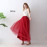 5 Layers A Line Tutu Mesh Skirts Elastic High Waist Full Length Maxi Skirt Muslim Women Long Princess Skirt