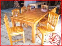 โต๊ะอาหารโต๊ะกินข้าวไม้สักชุดโต๊กินข้าว8ที่นั่งขนาด100X200X80ซม.โต๊ะกลาง+เก้าอี้8ตัวทำจากไม้สักแท้100%