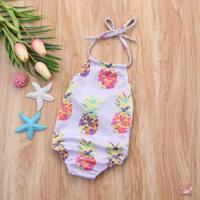 J0 P - Newborn ชุดว่ายน้ำวันพีช สีม่วง ลายสัปปะรด สําหรับเด็กผู้หญิง อายุ 0-24 เดือน