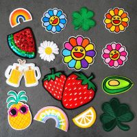 Rainbow Flower Watermelon DIY Patches Embroidery Applique Clothes Ironing Sewing Supplies Decorative Badges Leaf Strawberry Haberdashery