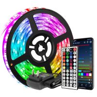 DC12V ไฟ LED Strip RGB 5050บลูทูธรีโมทเทปยืดหยุ่น Backlight Room Home Party ตกแต่ง Luces Led Euus *