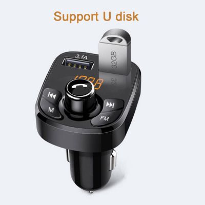 3.1A Dual USB Handsfree Wireless Bluetooth-compatible Audio Receiver Power-off Memory Playback Function Car Charger Car Chargers