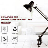 LED Desk Lamp Metal Swing Arm Spring Loaded Adjustable Joints Architect Task Lamp with C-Clamp E27 Bulb(Not Included)