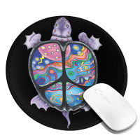 Turtle Peace Stained Glass Drum, Round Mouse Pad