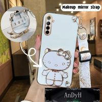 AnDyH Long Lanyard Casing For Realme 6 pro Realme 6 phone case Hello Kitty Makeup Mirror Stand