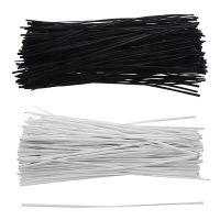 330Pcs Cable Organizer Binding Packaging Wire Twist Ties - 130Pcs White 150X2.2Mm &amp; 200Pcs Black 50 X 1.8Mm Cable Management