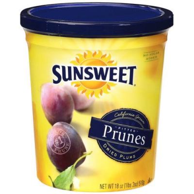 Sunsweet Prune ซันสวีท ลูกพรุน ไร้เมล็ด เกรดพิเศษ สูตรหวานน้อย กระปุกสีเหลือง 454 กรัม