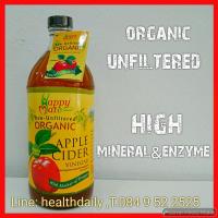 น้ำแอปเปิ้ลไซเดอร์ Apple Cider Vinegar, ACV, (HappyMate) Raw Organic Unfiltered ,965ml.