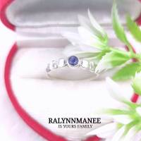 RA018 แหวนพลอยไพลินแท้ ( Blue sapphire ) ตัวเรือนเงินแท้ 925 ชุบทองคำขาว มีไซส์ 53 ไซส์อื่นมีค่าแก้ไซส์ 150 บาทค่ะ