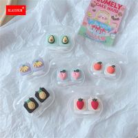 Portable Cartoon Fruit Contact Lens Case With Mirror Cartoon Beauty Lens Case Contact Lens Storage Box with Tweezers Girls Gift