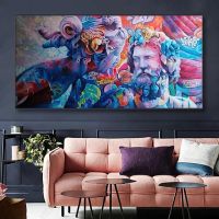 Colourful Nordic Sculpture Artwork Canvas Interior Paintings Prints Modern Scandinavian Wall Art Poster Pictures Room Decor