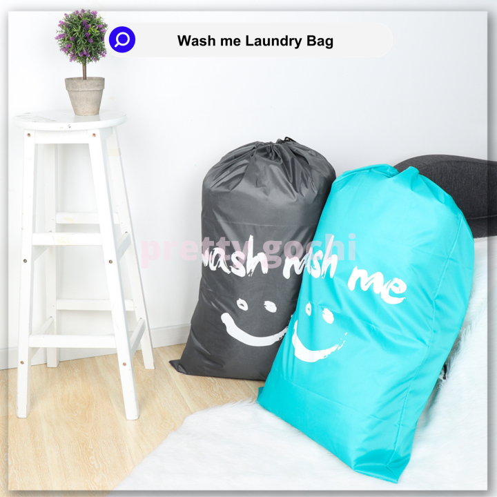 Portable Laundry Solution Wash Me Travel Laundry Bag with Drawstring