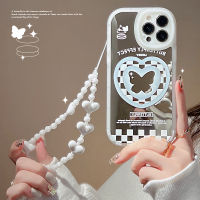 Apple เคสโทรศัพท์มือถือ iPhone 14/13/12/11/X/x/xr บุคลิกภาพสร้างสรรค์พร้อมสร้อยข้อมือ14 Plus เคสโทรศัพท์มือถือซิลิโคน13 Pro Max พร้อมกระจกแต่งหน้าเคสป้องกันโทรศัพท์มือถือ12 Mini ล้อมรอบด้วยเต็มรูปแบบป้องกันเคสนิ่มฤดูใบไม้ร่วง