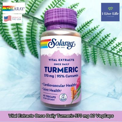 Solaray - Vital Extracts Once Daily Turmeric 570 mg 60 VegCaps สารสกัดจากรากขมิ้น เคอร์คูมิน