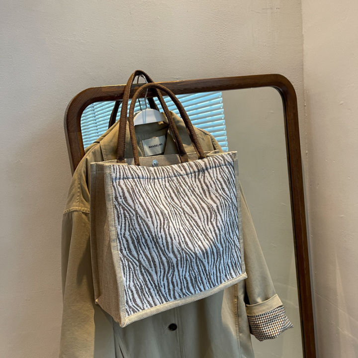large-capacity-versatile-retro-tote-bag-womens-new-fashion-linen-commuter-shoulder-bag-fashion-portable-shopping-bag