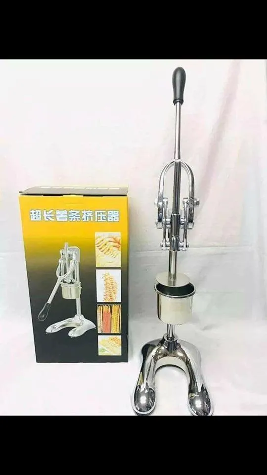 Manual Long French Fries Maker Machine Stainless Steel 30cm Potato Strips  Machine Fried Chips Squeezer Extruder 12 Holes