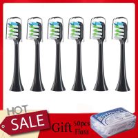 ZZOOI 6PCS Replacement Toothbrush Heads  SOOCAS X3/X3U/X5 Sonic Electric Tooth Brush DuPont Bristle Clean Nozzle Floss Gift