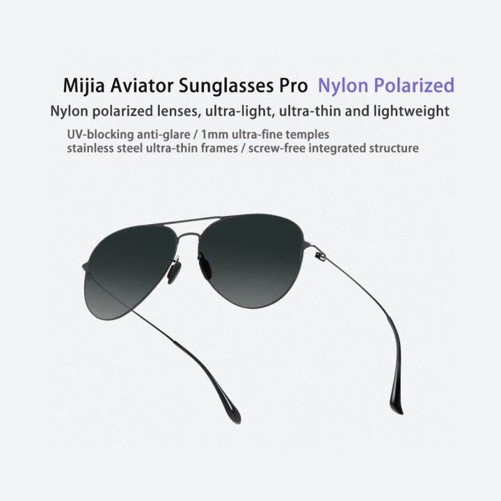 xiaomi-mijia-aviator-แว่นกันแดดป้องกันรังสียูวีกรอบสแตนเลส