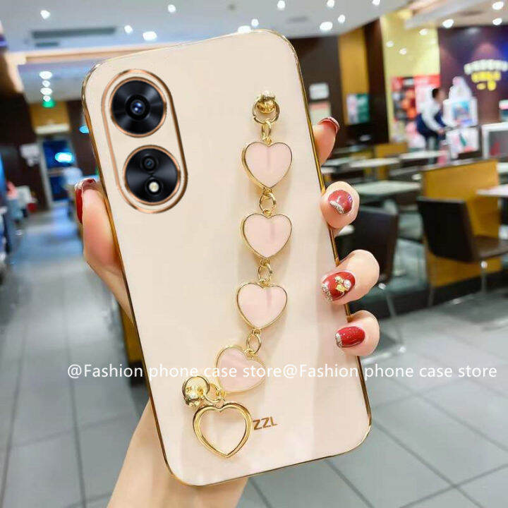 เคส-phone-case-oppo-a58-4g-เคสลูกอมสีสันสดใสสง่างาม-oppoa58-4g-ซิลิโคนนิ่มพร้อม2023สร้อยข้อมือรูปหัวใจ