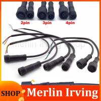 Merlin Irving Shop 5pcs/Lot Waterproof Power Cable  Male Female 2Pin 3Pin 4Pin Jack Plug Adapter Connector Wire 500V 3A Connector 20cm Cords L1