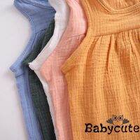 ✪B-BSummer Baby Girls Dress Casual Pure Color Tops Tank Dress Sleeveless Kids Clothing