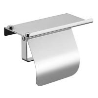 Modern Stainless Steel Wall Mount Toilet Paper Holder with Phone Shelf  Roll Paper Holder Bathroom Fixture Bathroom Accessories Docks Stands