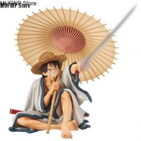 MUFWP Store Home Decoration Statue PVC Anime 14cm Monkey D Luffy Kimono Luffy Umbrella Luffy Figure Decisive Battle on Top Action Figure