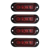 4Pcs 4LED Led Light Head Emergency Beacon Hazard Warning Light Flash Caution Strobe LightBar for Car Truck 12-24V