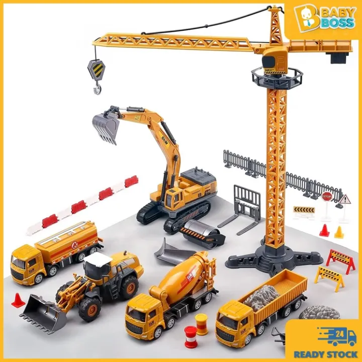 BabyBoss GLW Kid Alloy Model Toy Engineering Crane Construction Truck ...