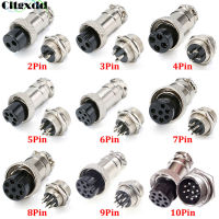 【DT】 hot  GX16 Aviation Connector 2 3 4 5 6 7 8 9 10 Pins Core Male &amp; Female Wire Panel 16mm L70-78 Circular Air Plug Socket Connector